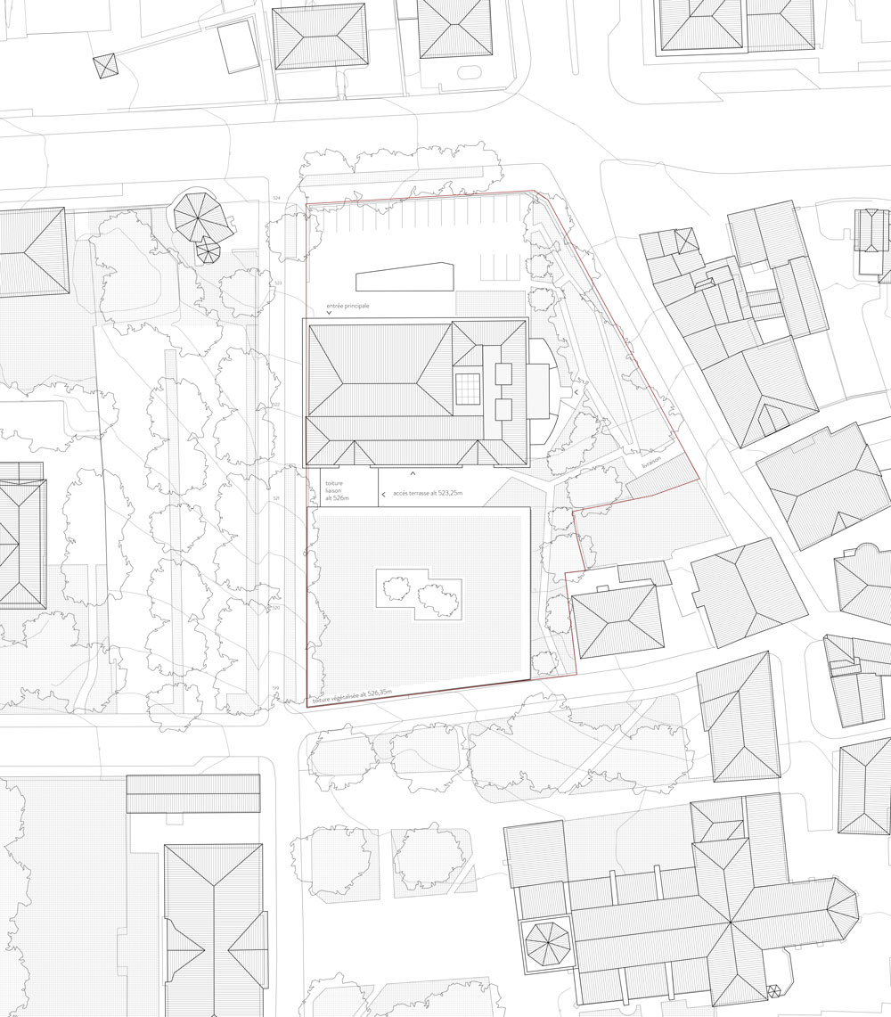 Associati Architectes EPFL SIA Genève. Associati sàrl, Christophe Alhanko, Loris Guillard, Mikaël Sachs. Situation Plan