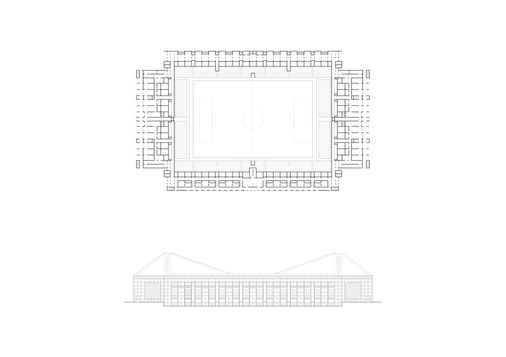 Associati Architectes EPFL SIA Genève. Associati sàrl, Christophe Alhanko, Loris Guillard, Mikaël Sachs. Ferraris Stadium Gregotti