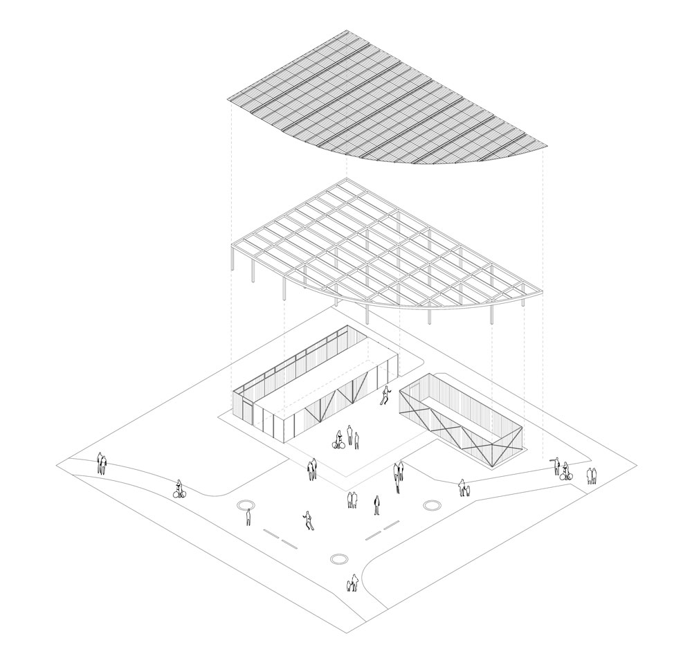 Associati Architectes EPFL SIA Genève. Associati sàrl, Christophe Alhanko, Loris Guillard, Mikaël Sachs. Axonometry